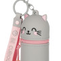 MINI KAWAII con zip ASTUCCIO in silicone KITTY legami GATTO portapenne TOMBOLINO