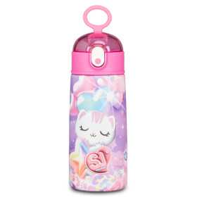 BORRACCIA TERMICA seven GATTO in acciaio inox CON CANNUCCIA tappo a pulsante SJ GANG fantasia GIRL 2026