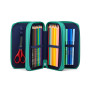 ASTUCCIO maxi 3 ZIP scuola ERGOBAG triplo scomparto HORSEDREAMBEAR in materiale riciclato AZZURRO