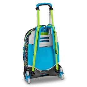 TROLLEY seven SJ GANG scuola SOFT POUCH zaino 3 in 1 CON 8 RUOTE boy JACK 8WD NEW