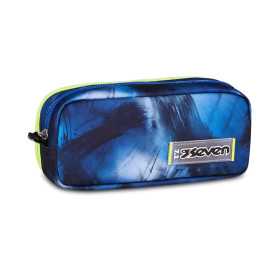 ASTUCCIO scuola BUSTINA DOPPIA seven BLU FUSION pencil case BOY portapenne doppio
