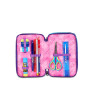 ASTUCCIO triplo scomparto PINK FUSION GIRL con 3 zip SEVEN completo di materiale SCUOLA