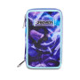 ASTUCCIO triplo scomparto LOVEPASS GIRL con 3 zip SEVEN completo di materiale SCUOLA