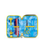 ASTUCCIO triplo scomparto GOLDEN PAINT BOY con 3 zip SEVEN completo di materiale SCUOLA