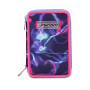ASTUCCIO triplo scomparto ELECTRICVIBE GIRL con 3 zip SEVEN completo di materiale SCUOLA