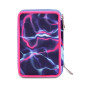 ASTUCCIO triplo scomparto ELECTRICVIBE GIRL con 3 zip SEVEN completo di materiale SCUOLA