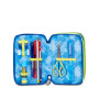 ASTUCCIO triplo scomparto ELECTRICVIBE BOY con 3 zip SEVEN completo di materiale SCUOLA