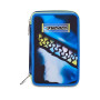 ASTUCCIO triplo scomparto BLU FUSION BOY con 3 zip SEVEN completo di materiale SCUOLA