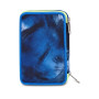 ASTUCCIO triplo scomparto BLU FUSION BOY con 3 zip SEVEN completo di materiale SCUOLA