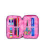 ASTUCCIO triplo scomparto BUZZY NOTE GIRL con 3 zip SEVEN completo di materiale SCUOLA