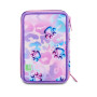 ASTUCCIO triplo scomparto GLOWCAT GIRL con 3 zip SJ GANG seven COMPLETO di materiale SCUOLA