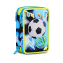 ASTUCCIO triplo scomparto GLOWGAME BOY con 3 zip SJ GANG seven COMPLETO di materiale SCUOLA
