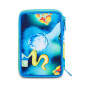 ASTUCCIO triplo scomparto SPACE RIDE BOY con 3 zip SJ GANG seven COMPLETO di materiale SCUOLA