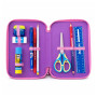 ASTUCCIO triplo scomparto COLOUR CODE animal ROSA con 3 zip GATTO completo di materiale SEVEN