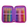 ASTUCCIO triplo scomparto COLOUR CODE animal ROSA con 3 zip GATTO completo di materiale SEVEN