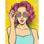 DONNA WOW POP ART canvas CREART kit artistico CON COLORI dipingere con i colori RAVENSBURGER età 14+