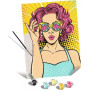 DONNA WOW POP ART canvas CREART kit artistico CON COLORI dipingere con i colori RAVENSBURGER età 14+