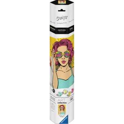 DONNA WOW POP ART canvas CREART kit artistico CON COLORI dipingere con i colori RAVENSBURGER età 14+