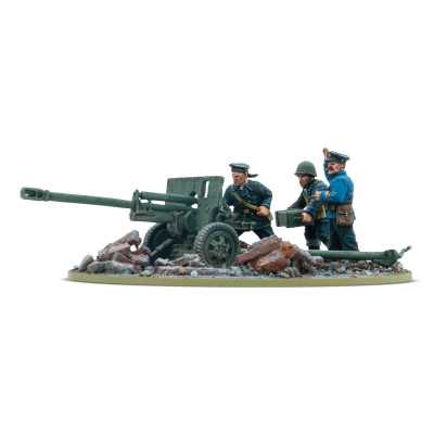 ZIS-3 DIVISIONAL GUN WITH SOVIET NAVAL BRIGADE CREW set di miniature IN RESINA E METALLO warlord games BOLT ACTION età 14+