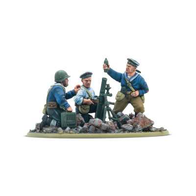 SOVIET NAVAL BRIGADE MEDIUM MORTAR TEAM set di miniature IN RESINA E METALLO warlord games BOLT ACTION età 14+