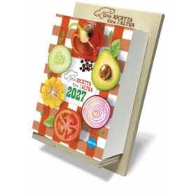 CALENDARIO 2027 biembi UNA RICETTA TIRA L'ALTRA con supporto IN LEGNO cucina