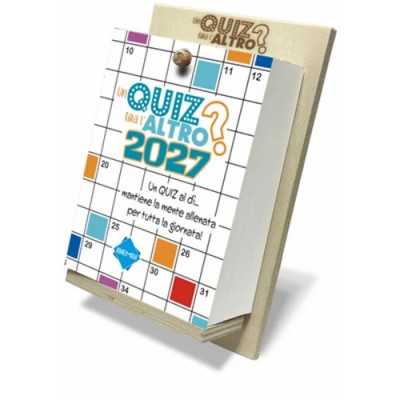 CALENDARIO 2027 biembi UN QUIZ TIRA L'ALTRO con supporto IN LEGNO per allenare la mente