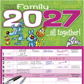 CALENDARIO 2027 biembi LUPO ALBERTO quadrato 30X30CM da parete FAMILY PLANNER silver