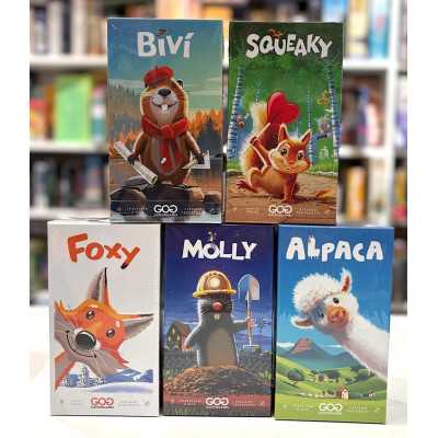 BUNDLE giochi di carte FLUFFY ANIMALS FOXY + MOLLY + ALPACA + BIVI + SQUEAKY