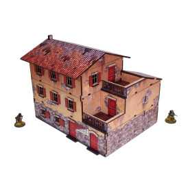 ITALY LARGE HOUSE elemento scenico WW2 micro art studio DIPINTO prepainted