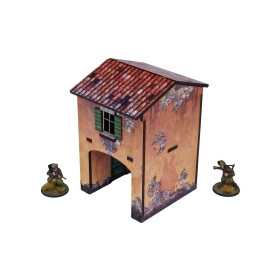 ITALY GATE HOUSE elemento scenico WW2 micro art studio DIPINTO prepainted