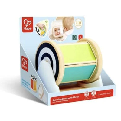 GIOCO ROTANTE MONTESSORI CON SPECCHIO montessoriano HAPE in legno E0072 età 10 mesi +