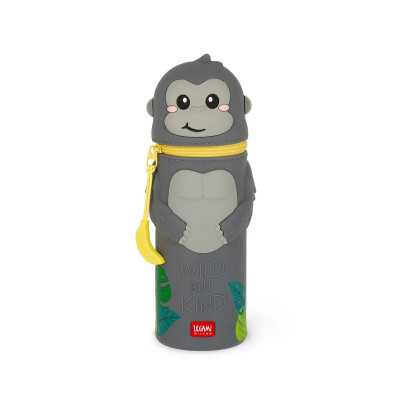 ASTUCCIO 2 in 1 GORILLA in silicone KAWAII wild but kind LEGAMI con zip