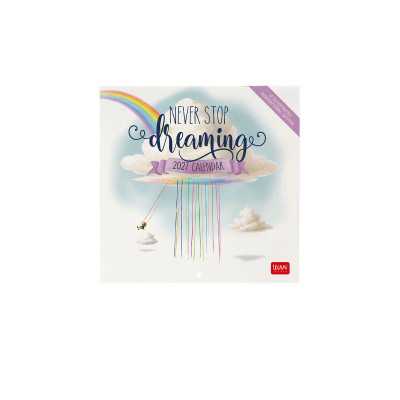 CALENDARIO 2027 da parete NEVER STOP DREAMING quadrato LEGAMI cm18x18