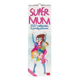 CALENDARIO 2027 da parete SUPER MUM FAMILY PLANNER legami VERTICALE cm16x49