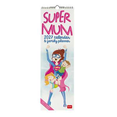 CALENDARIO 2027 da parete SUPER MUM FAMILY PLANNER legami VERTICALE cm16x49