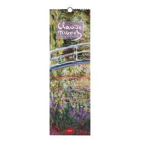 CALENDARIO 2027 da parete CLAUDE MONET legami VERTICALE cm16x49