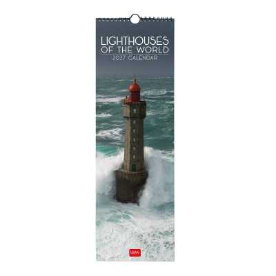 CALENDARIO 2027 da parete LIGHTHOUSES OF THE WORLD legami VERTICALE cm16x49