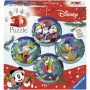 DISNEY CHRISTMAS BALL ravensburger PUZZLE 3D sfere 4 DA 54 PEZZI età 6+