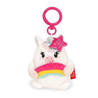 PORTACHIAVI keyring PELUCHE tiny super soft UNICORNO pupazzo LEGAMI