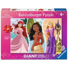 GIANT FLOOR PUZZLE ravensburger DISNEY PRINCESS da 60 pezzi giganti 70 X 50 CM età 4+