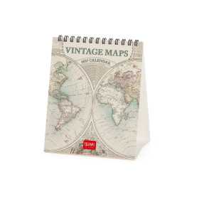 CALENDARIO 2027 da tavolo VINTAGE MAPS legami PER SCRIVANIA cm12x14,5