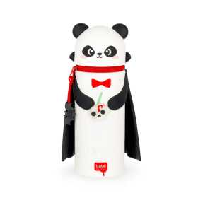 KAWAII 2 in 1 ASTUCCIO in silicone PANDA HALLOWEEN legami TOMBOLINO portapenne BAM BOO con zip