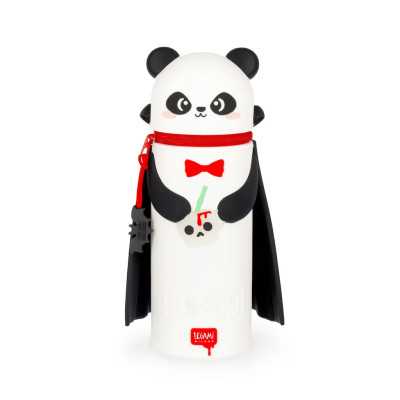 KAWAII 2 in 1 ASTUCCIO in silicone PANDA HALLOWEEN legami TOMBOLINO portapenne BAM BOO con zip