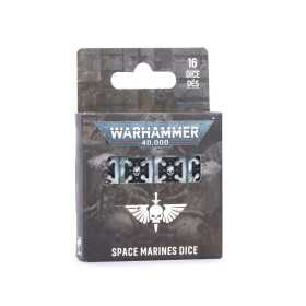 SPACE MARINES DICE set di 16 dadi NERO E ARGENTO games workshop WARHAMMER 40K età 12+