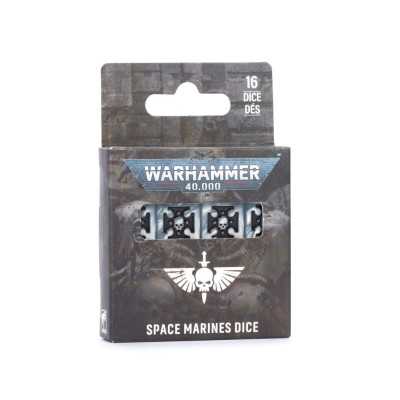 SPACE MARINES DICE set di 16 dadi NERO E ARGENTO games workshop WARHAMMER 40K età 12+
