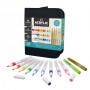 ASTUCCIO trousse SET DI 45 PENNARELLI colore acrilico BUKI kit artistico CREATIVO età 7+