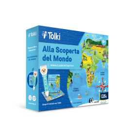 ALLA SCOPERTA DEL MONDO gioco educativo TOLKI pacchetto con penna interattiva e libro ALBI età 6+