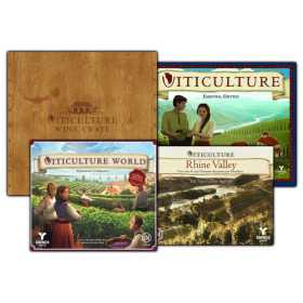 BUNDLE VITICULTURE gioco da tavolo + 2 ESPANSIONI e box per il gioco EFFETTO LEGNO età 14+