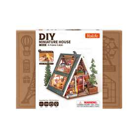 A-FRAME CABIN diy MINIATURE HOUSE rolife IN LEGNO robotime DG181 età 14+