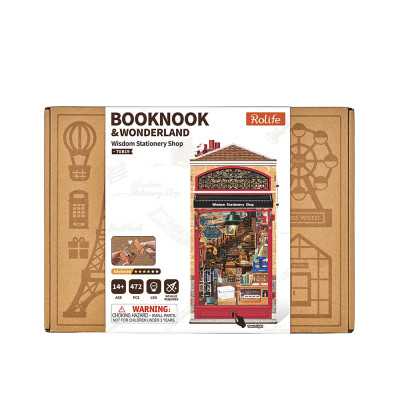 WISDOM STATIONERY SHOP diy BOOKNOOK & WONDERLAND rolife IN LEGNO robotime TGB19 età 14+